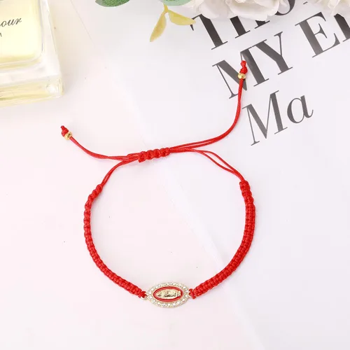 Miniatura 5 de BONITTER 2412 pulseras mexicanas de la Virgen María San Judas para las mujeres, cuerda roja, mal de ojo, cuentas verdes, tobilleras, joyería