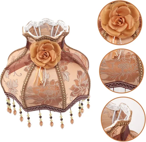 Miniatura 9 de Lurrose Pantalla de lámpara victoriana, pantalla de campana, estilo victoriano, lámpara de mesa antigua para sala de estar y dormitorio