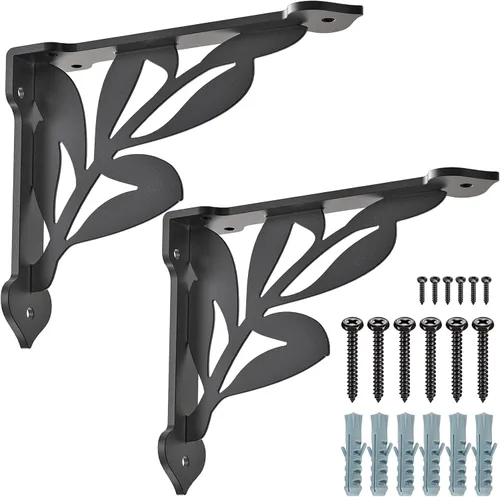 Miniatura 11 de SELEWARE Soportes de Estante de Servicio Pesado de 8 Pulgadas, Soportes de Estantes de Ciervo, Soportes Decorativos de Metal en L de Capacidad