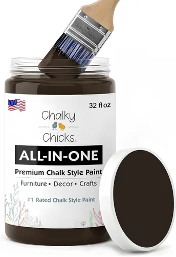 Miniatura 20 de Chalky Chicks - Pintura mate a la tiza, no requiere lijado, 4 onzas líquidas, color gris oscuro (Gun Metal Gray), para muebles, pintura sin Gris