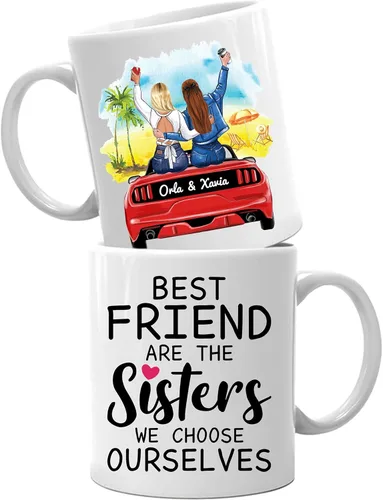 Taza de café con texto en inglés "Best Friends Are The Sisters We Choose Ourselves We Choose Ourselves para mujeres, mejores amigas, taza de café