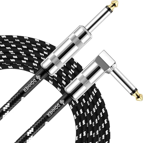 Donner - Cable de guitarra de 10 pies, cable de instrumento eléctrico, cable AMP para bajo para guitarra eléctrica, amplificador de bajo, audio,