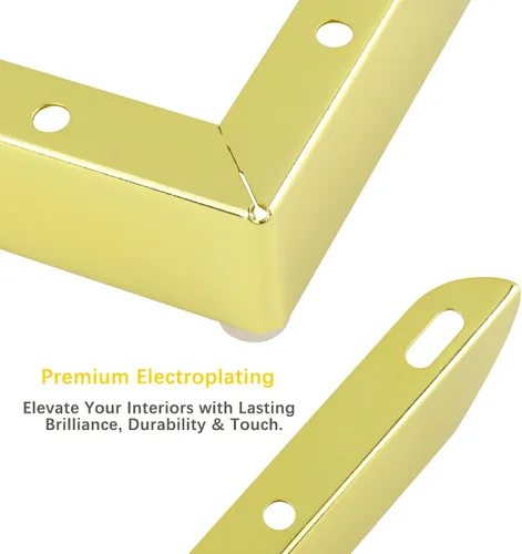 Miniatura 4 de Geesatis 4 patas doradas para muebles de diseño minimalista, patas de metal para muebles de 4.3 pulgadas de longitud para gabinete, sofá, mesa