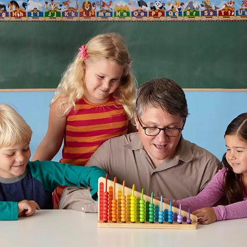 Miniatura 2 de Melissa & Doug – Ábaco de suma y resta – juguetes educativos con 55 perlas de colores y construcción de madera resistente