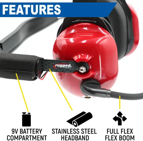 Miniatura 5 de Rugged Radios Solo NASCAR Linkable Behind The Head Headset para radios de carreras de fanáticos de carreras Comunicaciones electrónicas - Se conecta
