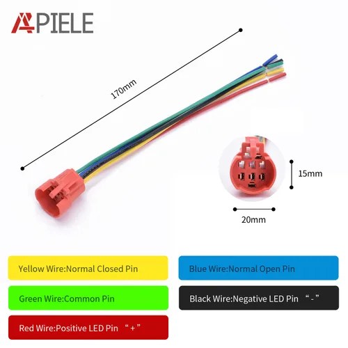 Miniatura 4 de APIELE Interruptor momentáneo de botón de encendido y apagado de 0.748 in de aleación de aluminio con cabezal de ojo de ángel LED de 12 V