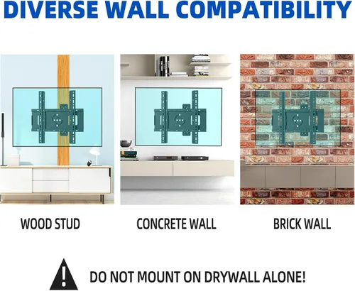 Miniatura 2 de Soporte vertical de pared para TV de 32 a 60 pulgadas, soporte de TV de movimiento completo con rotación vertical de 90°, inclinación giratoria