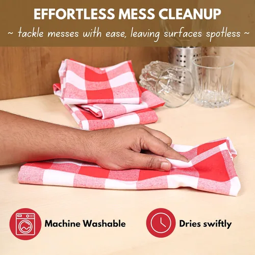 Miniatura 6 de Native Fab Paquete de 4 toallas de cocina con lazo para colgar de 16 x 26 pulgadas, toallas de cocina de algodón a cuadros para limpiar el secado