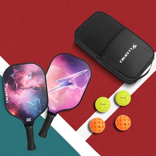 Miniatura 5 de Pickleball Paddles Set of 2 Paddles 4 Balls and 1 Bag Pickleball Set 16MM Fiberglass Pickleball Paddle for Men Women, Pickleball Gifts for Women/Men