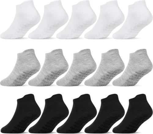 Miniatura 8 de SkiBeaut 15 pares de calcetines antideslizantes para niños pequeños, calcetines antideslizantes para niños y niñas de 0 a 7 años