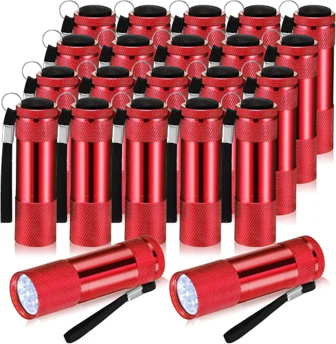 Miniatura 10 de VIHOSE 20 piezas de linternas mini a granel, luz de mano brillante de aluminio con cordón, linternas LED pequeñas para lectura nocturna, emergencia
