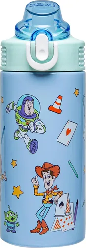 Miniatura 27 de Zak Designs Sage Kids - Botella de agua para la escuela, viajes o en casa, botella de agua de acero inoxidable de 14 onzas con pajilla, asa y tapa
