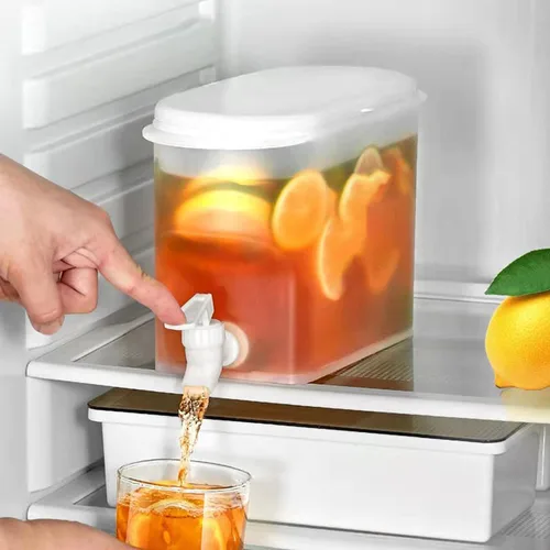 2 tetera fría con grifo en el refrigerador, dispensador de bebidas heladas, dispensador de bebidas con espita, leche, dispensador de limonada,