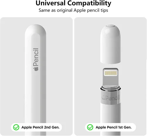 Miniatura 2 de Reemplazo de puntas de lápiz Apple para Apple Pencil de 2ª y 1ª generación, puntas de lápiz de metal transparentes, punta similar a un bolígrafo