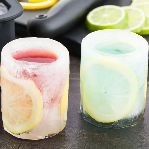 Miniatura 3 de Restaurantware Bandeja de vidrio para chupitos de hielo de 1.75 pulgadas - Hace 4 vasos de chupito: perfecto para barras comerciales o uso doméstico