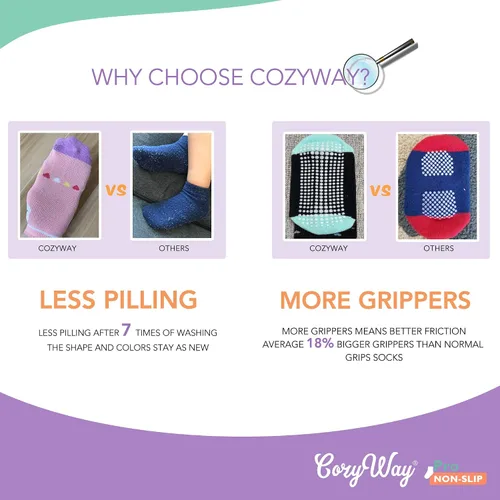 Miniatura 3 de CozyWay Non Slip Toddler Socks 612 Pairs with Grip for Boys Girls Baby Infants Kids Anti Skid Cotton Crew Socks 1-9 Years