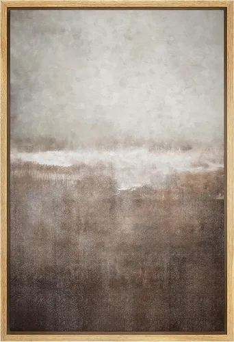 Miniatura 31 de SIGNWIN Lienzo enmarcado para pared, nubes blancas sobre el mar azul marino, pintura al óleo del océano costero, primer plano abstracto, moderno