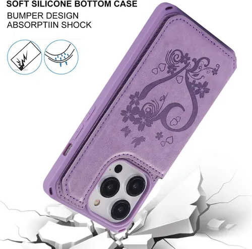Miniatura 6 de Cavor Funda tipo cartera para iPhone 14 Pro Max con tarjetero, funda para teléfono iPhone 14 Pro Max para mujeres y hombres, funda 14ProMax