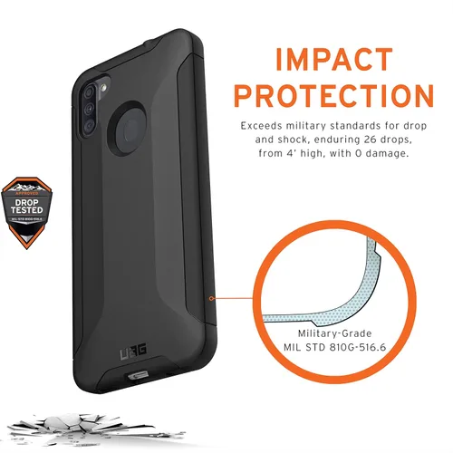 Miniatura 3 de URBAN ARMOR GEAR UAG - Funda protectora para Samsung Galaxy A11 Scout [negra] resistente y ligera, de grado militar, probada contra caídas