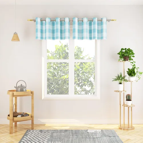 Miniatura 130 de Cortinas de 24 pulgadas de largo con diseño Buffalo Check Gingham Plaid para ventanas de cocina y baño, tratamiento para ventanas con 2 paneles