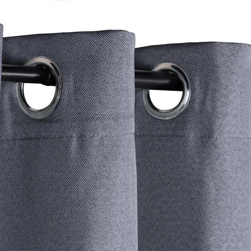 Miniatura 26 de Superior Juego de 2 cortinas opacas con textura de lino, par de paneles con aislamiento térmico con cabecera superior con ojales, cortinas clásicas