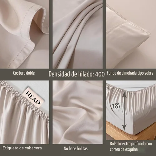 Miniatura 4 de Bella Coterie - Juego de sábanas de lujo de viscosa de bambú para cama tamaño split king 2 sábanas ajustadas para camas Sleep Number y ajustables