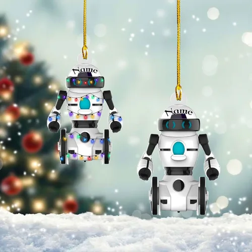 Miniatura 25 de Adorno de robot personalizado 2025, adornos de robot para árbol de Navidad, adorno de robótica, decoración colgante para árbol de Navidad (Robot1)