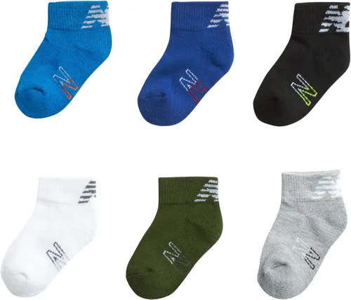 Miniatura 4 de New Balance Calcetines para bebé, paquete de 6 calcetines acolchados de corte de un cuarto (bebébebé)