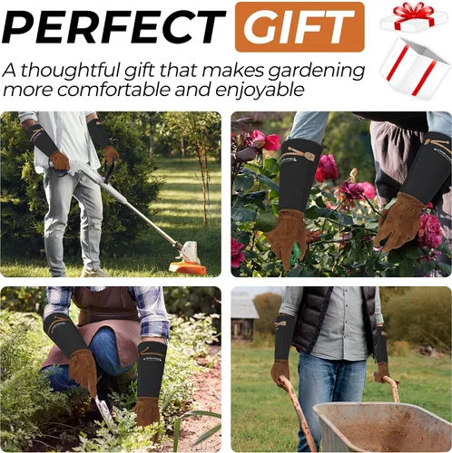 Miniatura 7 de HANDLANDY HLDD Long Gardening Gloves for Women Men - Leather Rose Pruning Gloves Thorn Proof - Breathable Working Glove
