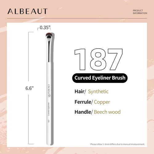 Miniatura 7 de Albeaut Pincel delineador de ojos, delineador de ojos en forma de media luna y pincel para cejas, crea sin esfuerzo un delineador perfecto