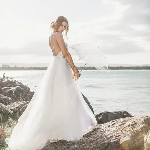 Miniatura 9 de Toddmomy Sombrilla de encaje con diseño floral blanco, sombrilla vintage de boda, sombrilla de novia, accesorios de escena de fotografía para baby