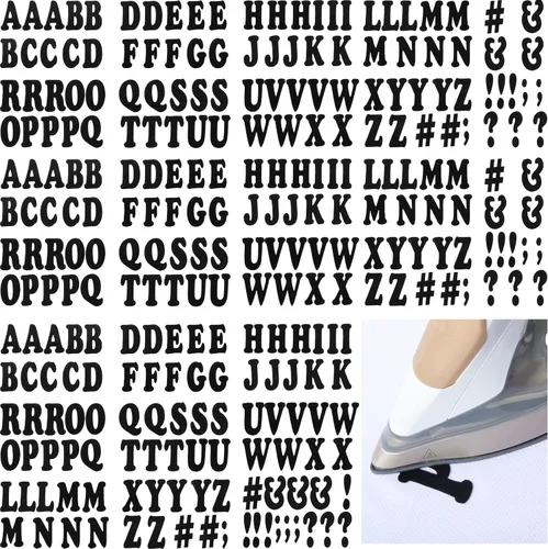 Miniatura 2 de Outus Juego de 279 piezas de letras de terciopelo para planchar de 5 cm en alfabeto A-Z para calcetines de Navidad, adornos para gorras de graduación