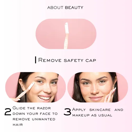 Miniatura 6 de About Face Navajas Faciales Sin Pelusa - 3 Afeitadoras de Belleza para la Eliminación de Vello, Ideales para Afeitar, Exfoliar, Dermaplaning