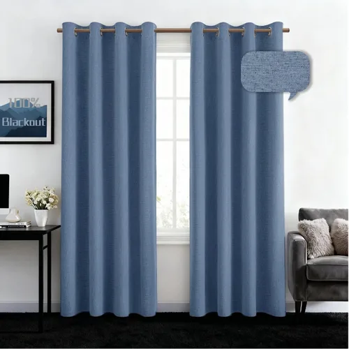 Miniatura 14 de Homeideas Cortinas Rosa Claro 100% Opacas de 84 Pulgadas de Largo, Gruesas Cortinas de Lino Sintético/Mezcla de Lino Texturizadas, Lindas Cortinas