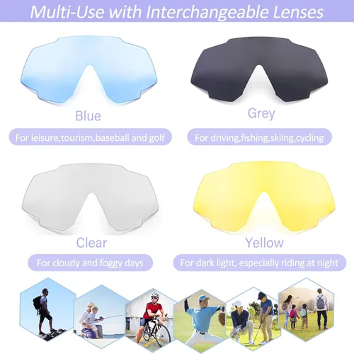 Miniatura 4 de Youth Viper Polarized Sunglasses for Kid Boys Girls Age 10-15 4 Interchangeable Lenses UV400 Glasses for Cycling Baseball
