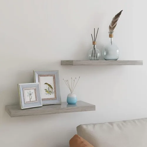 Miniatura 102 de Estantes flotantes de pared, juego de 4 estantes decorativos para montar en la pared, estante colgante con soportes invisibles para decoración
