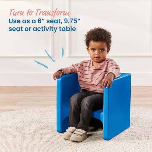 Miniatura 4 de ECR4Kids Tri-Me Silla de cubo 3 en 1, muebles para niños, azul