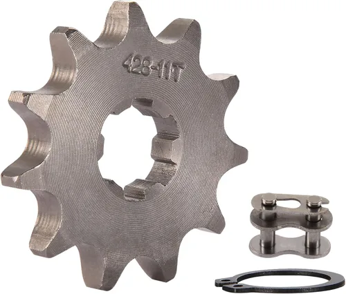 WOOSTAR Piñón delantero para motocicleta 428-11T 17mm para 50cc 70cc 90cc 110cc 125cc Dirt Pit Bike Mini Bike ATV 4 ruedas