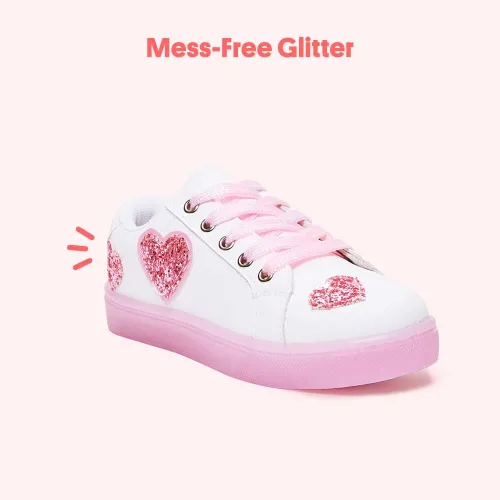 Miniatura 3 de FabKids Zapatos deportivos para niños y niñas, zapatos blancos con cordones para niños pequeños y grandes