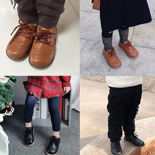 Miniatura 2 de COSANKIM Zapatos de vestir para niños y niñas, de piel sintética, con cordones, para boda, escuela, uniforme, zapatos de vestir para niños