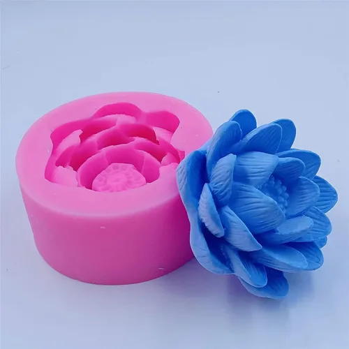 Miniatura 2 de Elegance Lotus - Molde de silicona para velas, moldes de jabón de flores (floreciente)