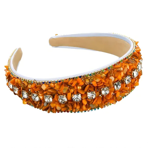 Miniatura 9 de Diademas turquesa para mujeres y niñas, banda ancha antideslizante para la cabeza, bandas para la cabeza con nudo superior, diadema de perlas de Azul