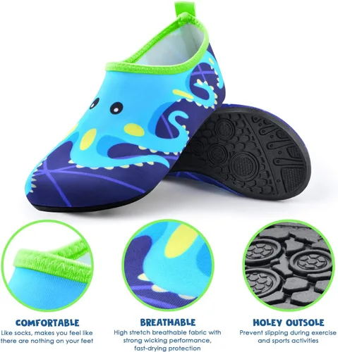 Miniatura 3 de Sunnywoo Zapatos de agua para niños y niñas, zapatos de natación para el agua, de secado rápido, antideslizantes, para la piel, zapatos deportivos