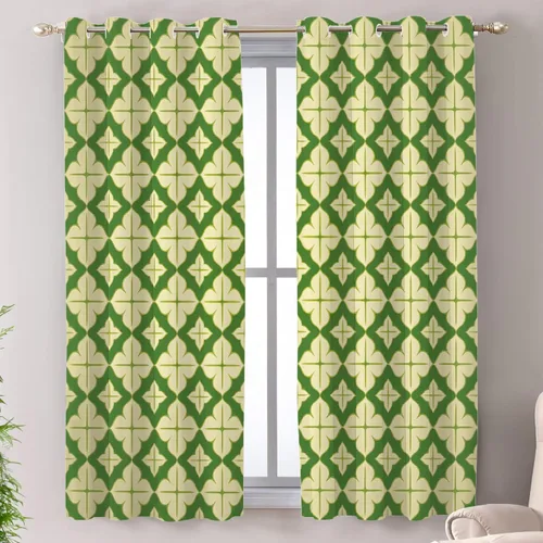 Miniatura 89 de Shrahala Art Nouveau Floral Pattern Blackout Curtain Tiers, Delicate Vine and Flower Design Kitchen Valance Light Blocking Tier Drapes with Rod