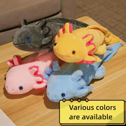 Miniatura 5 de FRANKIEZHOU Animal de peluche realista de ajolote rosa de 19 pulgadas, juguete de peluche de ajolote, animales de peluche de San Valentín, peluche
