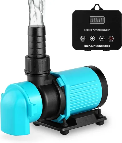 Bomba de retorno para acuario de 660 GPH con controlador de pantalla LCD, bomba de acuario DC 24V 25W para acuario de agua salada y agua dulce,