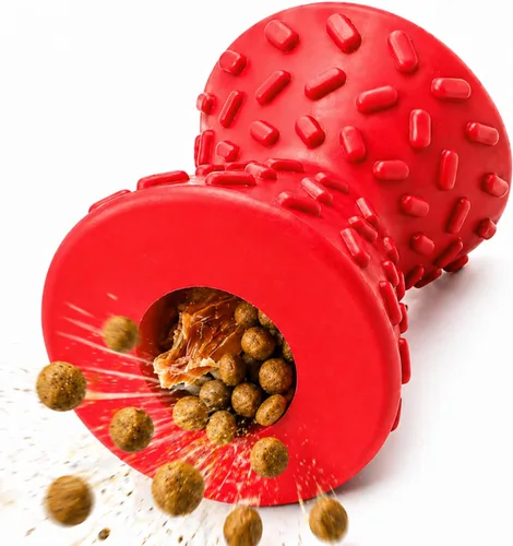 Miniatura 8 de Juguetes para perros grandes – Juguete masticable de goma duradero para masticadores agresivos, bola de rompecabezas interactiva dispensadora