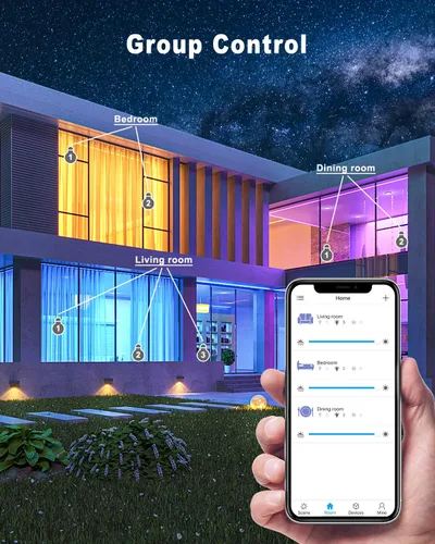Miniatura 5 de MYPLUS Luces inteligentes para debajo del gabinete, luces de disco de ambiente compatibles con Alexa y Google Home, regulables y de color RGB