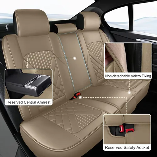 Miniatura 2 de TTX LIGHTING Juego completo de fundas de asiento de automóvil para Kia Sorento 2007-2026, funda protectora impermeable de piel sintética, compatible