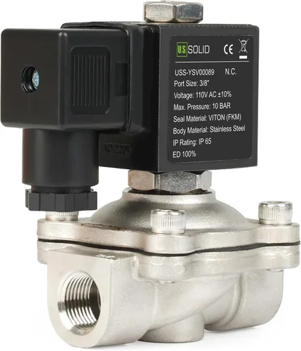 Miniatura 17 de U.S. Solid Válvula solenoide de latón de 1/2" -110V 120V AC, normalmente cerrada, válvula eléctrica de 10 bar para agua, aire, diesel